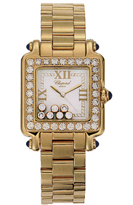 Chopard Happy Sport Square 18kt Yellow Gold Ladies Watch 276770-2311