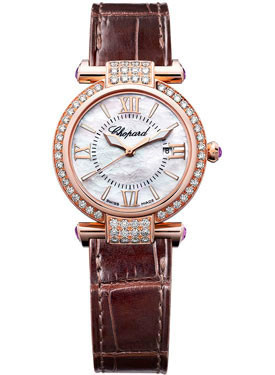 Chopard Imperiale Diamond Mother of Pearl Dial 18 kt Rose Gold Ladies Watch 384238-5003