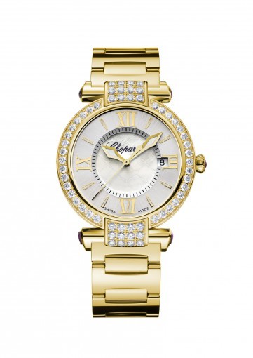 Chopard Imperiale Silver/Mother of Pearl Dial 18K Yellow Gold Ladies Watch 384221-0004
