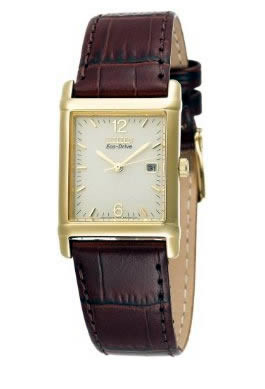 Citizen Men's Eco-Drive 180 Gold-Tone Leather Watch BW0072-07P