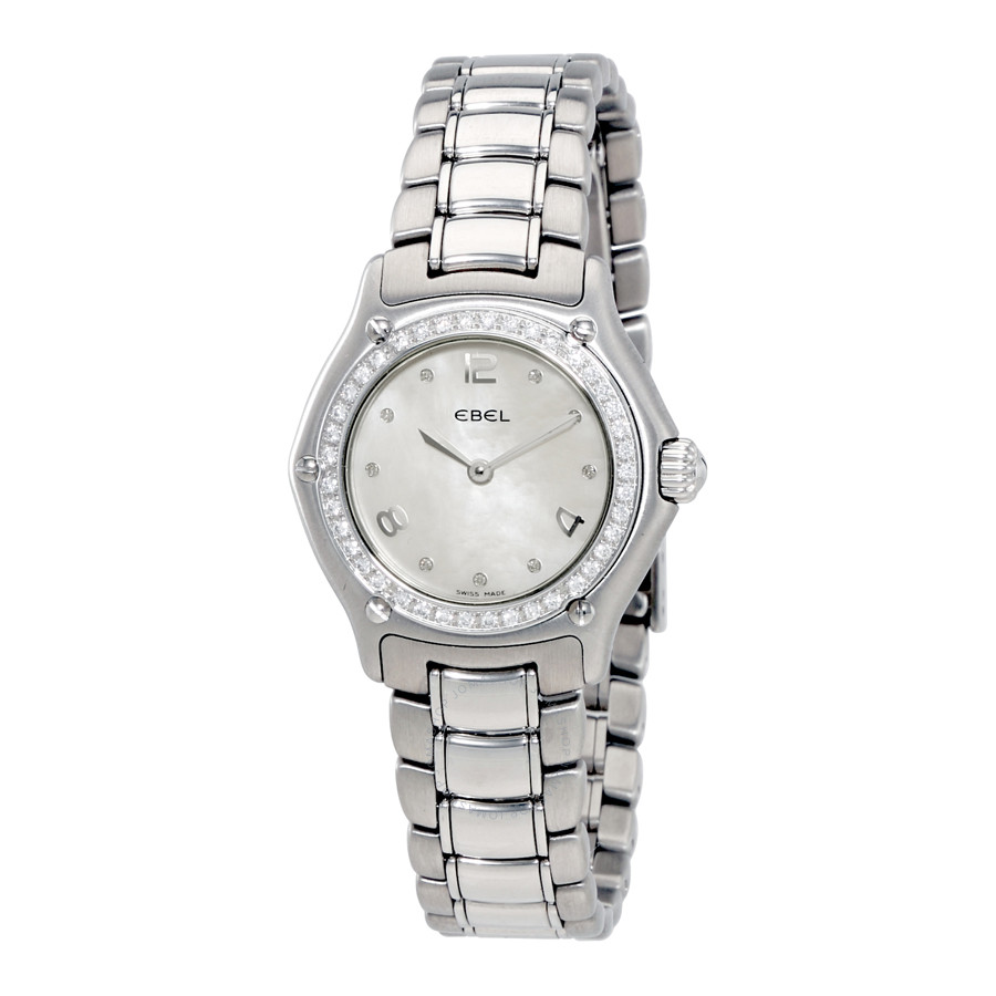 Ebel 1911 White Mother of Pearl Dial Stainless Steel Ladies Watch 9090214-19865P