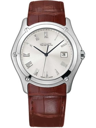 Ebel Classic Silver Dial Brown Leather Men's Quartz Watch 1215802