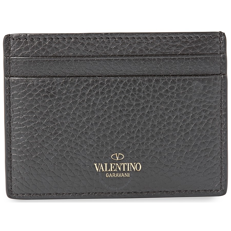 Valentino Ladies Card Case Rockstud Black Rockstud Cardholder P0486 VSH 0NO