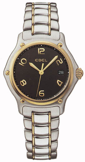 Ebel Black Dial Two-Tone Stainless Steel Quartz Ladies Watch 1087221-15665P