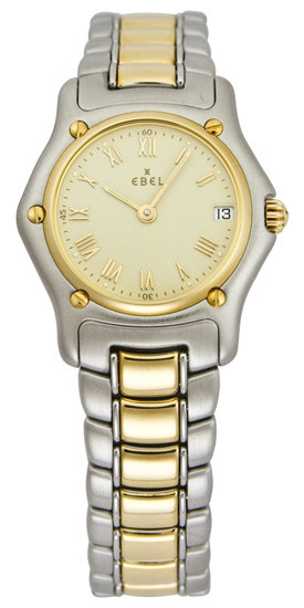 Ebel Classic Mini Champagne Dial Steel and 18kt Yellow Gold Ladies Watch 1088901-1260C 1088901/1260C