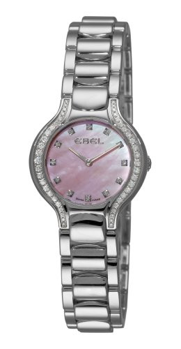 Ebel Beluga Pink Mother of Pearl Diamond Dial and Case Stainless Steel Ladies Watch 9003N18-971050 9003N18/971050