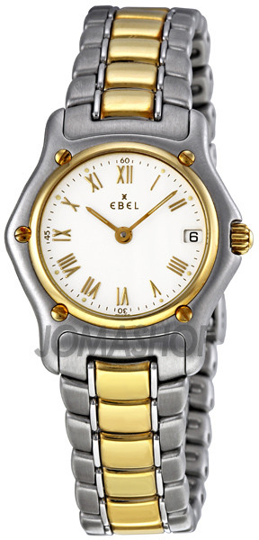 Ebel Classic Lady White Dial Steel and Gold Bracelet Ladies Watch 1088901