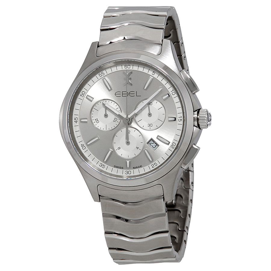 Ebel Wave Chronograph Silver Dial Men's Watch 1216340