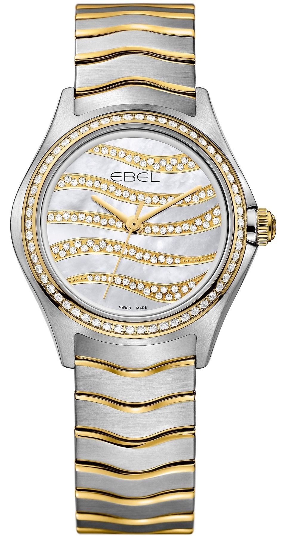 Ebel Wave Quartz Diamond White Mother of Pearl Dial Ladies Watch 1216380