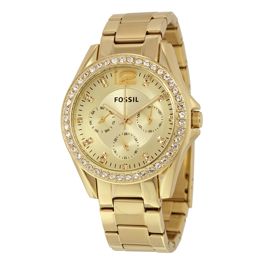 Fossil Riley Multi-Function Champagne Dial Ladies Watch ES3203