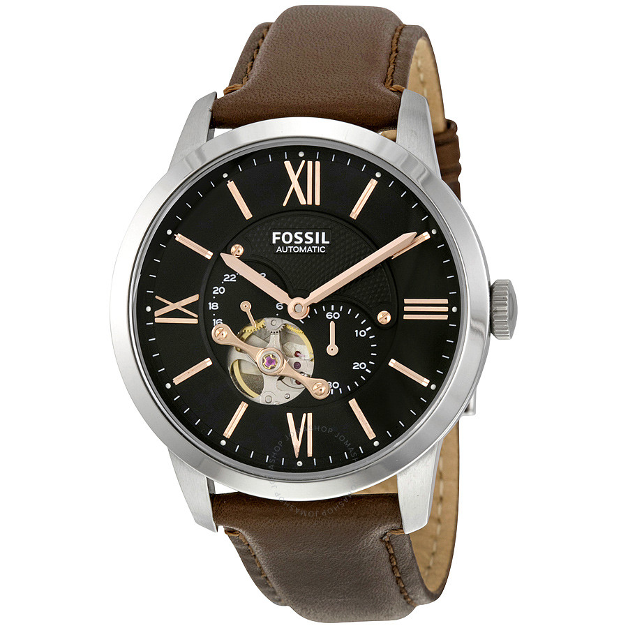 Fossil Townsman Mechanical Black Dial Brown Leather Men's Watch ME3061