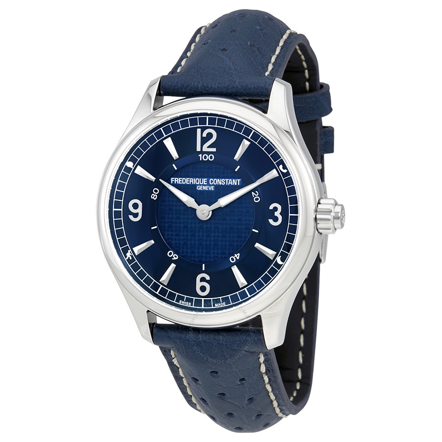 Frederique Constant Blue Leather Horological Smart Men's Watch FC-282AN5B6