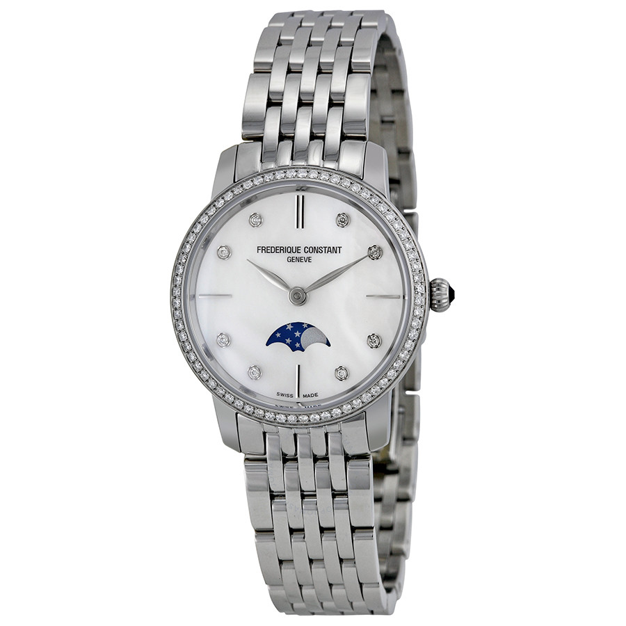 Frederique Constant Slimline Mother of Pearl Dial Ladies Watch FC-206MPWD1SD6B