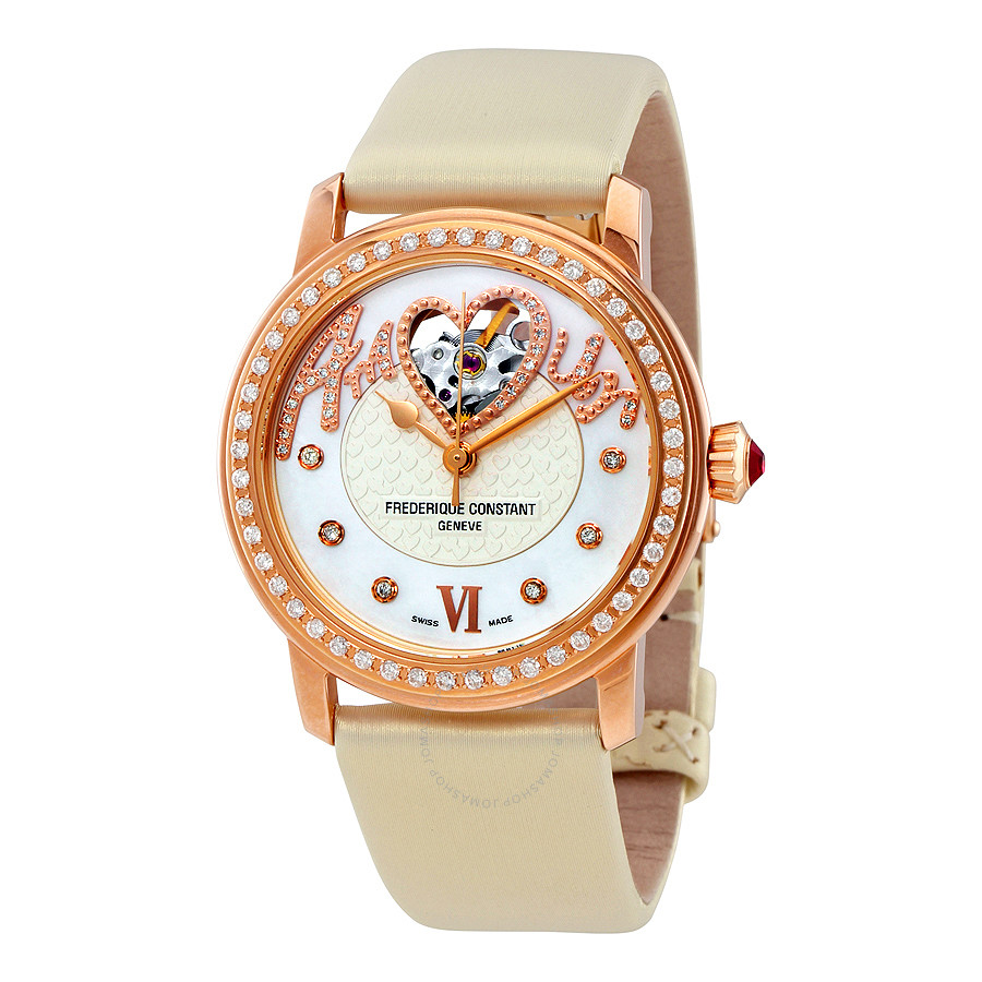 Frederique Constant Amour Heart Beat White Dial Ladies Watch FC-310SQ2PD4