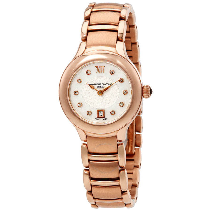 Frederique Constant Delight White Dial Rose Gold-plated Ladies Watch FC-220WHD2ER4B