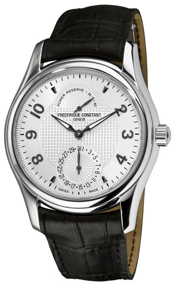 Frederique Constant Runabout Automatic Silver Guilloche Leather Men's Watch FC-720RM6B6