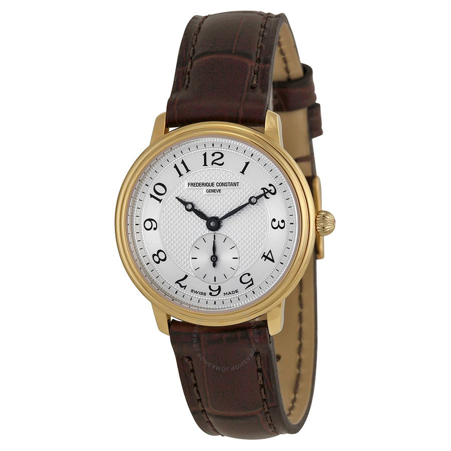Frederique Constant Slim Line Silver Dial Gold-plated Ladies Watch 235AS1S5 FC-235AS1S5