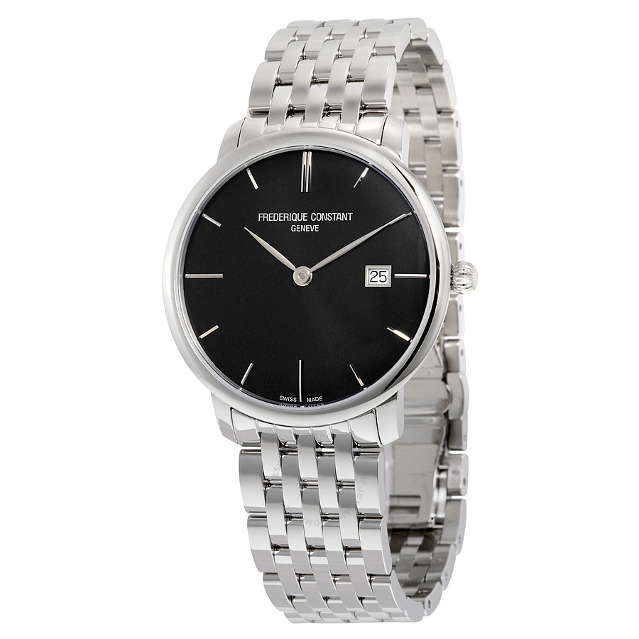Frederique Constant Slimline Automatic Black Dial Stainless Steel Men's Watch FC-306G4S6B2