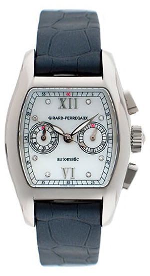 Girard Perregaux Richeville Diamond 18kt White Gold Brown Leather Ladies Watch 26500-0-53-72M7