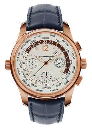 Girard Perregaux Worldwide Time Control 18kt Rose Gold Black Men's Watch 49800-0-52-1041