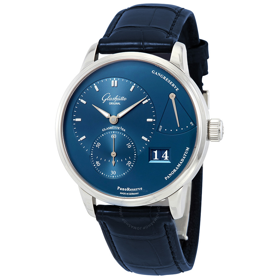 Glashutte PanoReserve Hand Wind Blue Dial Men's Watch 65-01-26-12-35