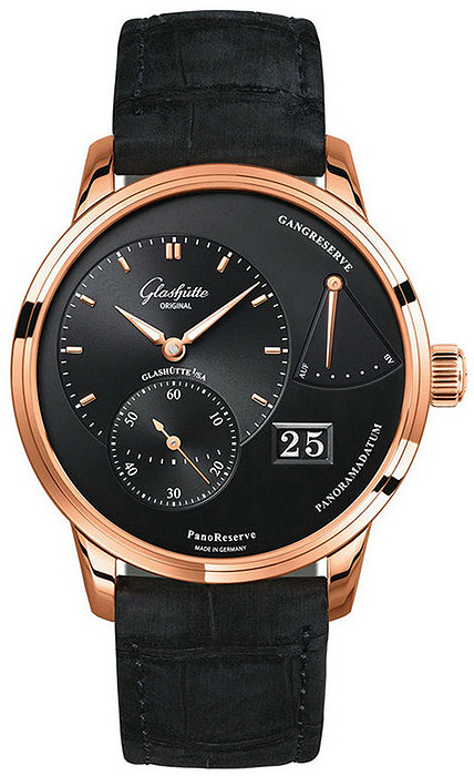 Glashutte PanoReserve Black Dial Men's Hand Wind Watch 65-01-29-15-31