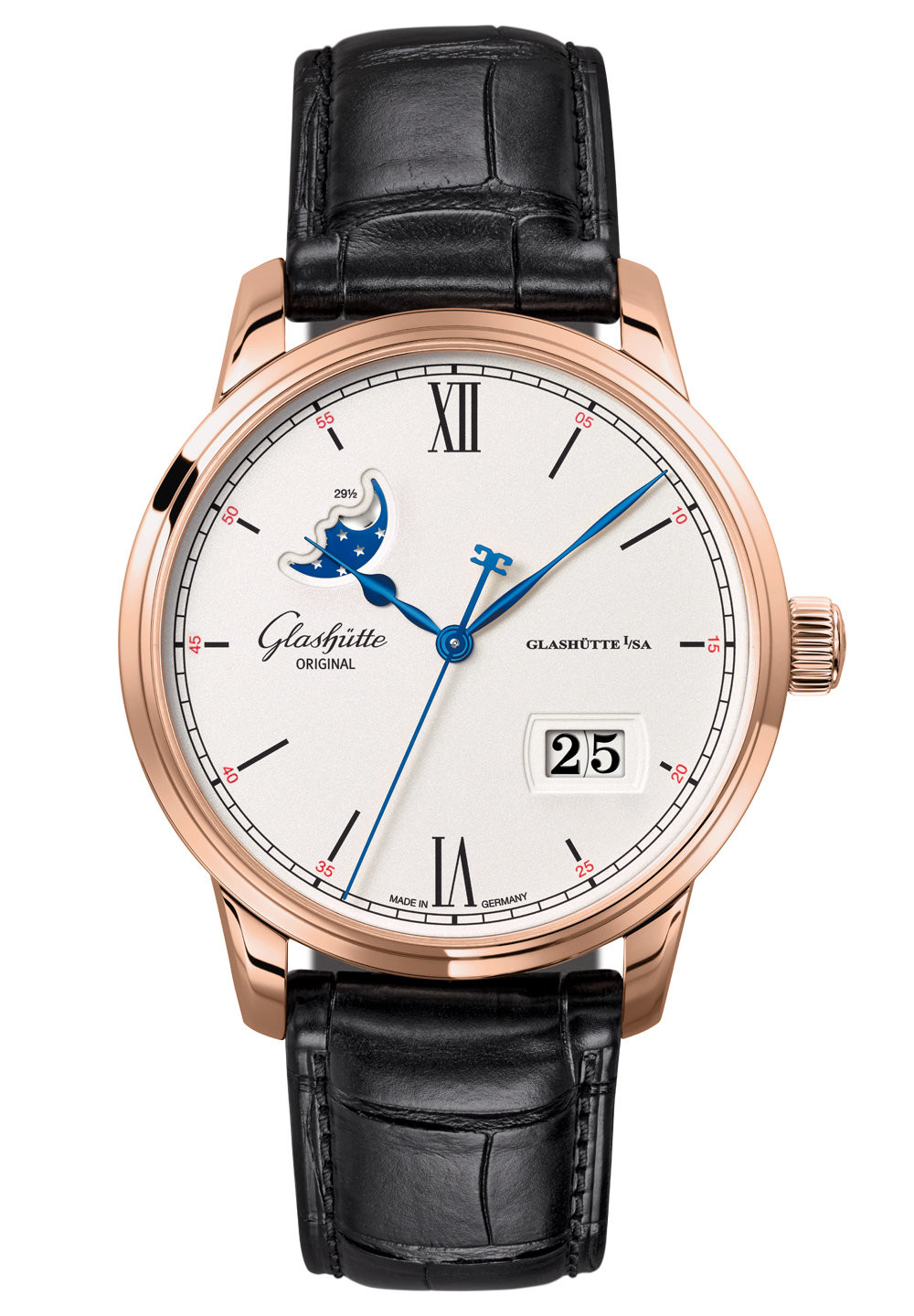 Glashutte Senator Excellence Panorama Silver Dial Automatic Men's Watch 36-04-02-05-30