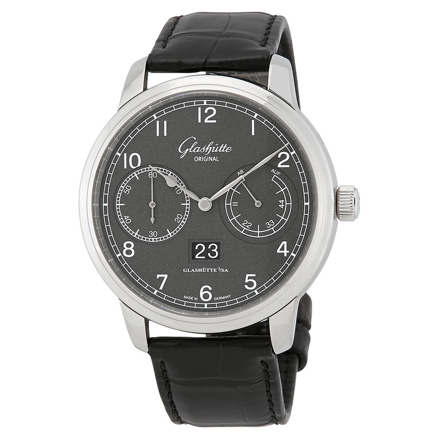 Glashutte Senator Observer Varnished Grey-Graine Dial Automatic Men's Watch 100-14-02-02-50