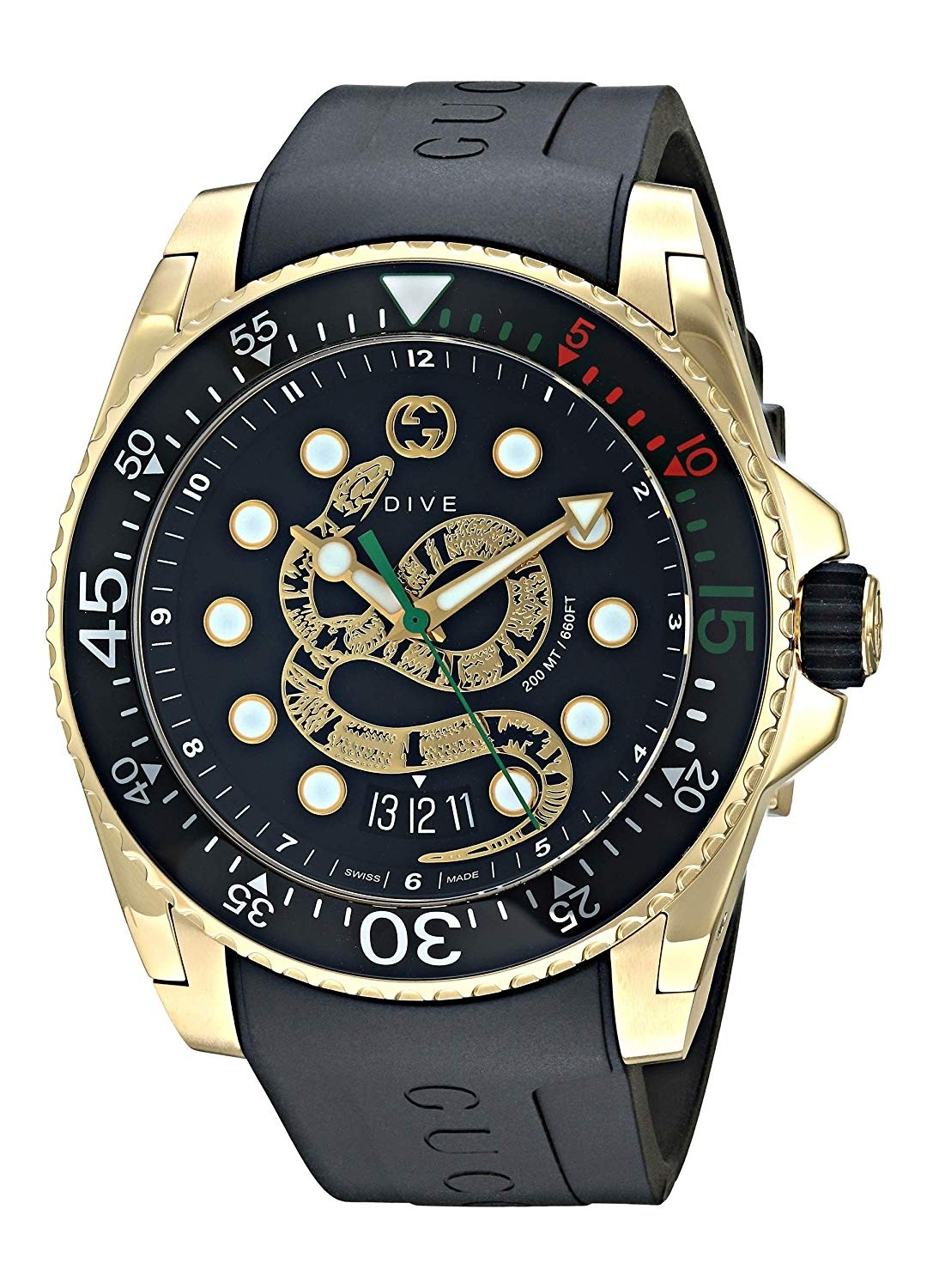 Gucci Gucci Dive Quartz Black Dial Men's Watch YA136219 YA136219