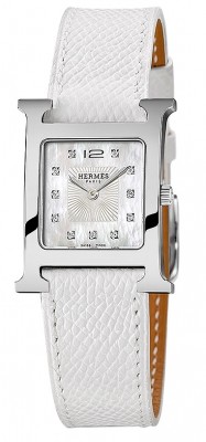 Hermes H Hour Mother Of Pearl Diamond Dial Ladies Watch 036744WW00
