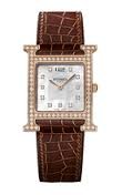 Hermes Heure H White Mother Of Pearl Diamond Dial Ladies Watch 038770WW00