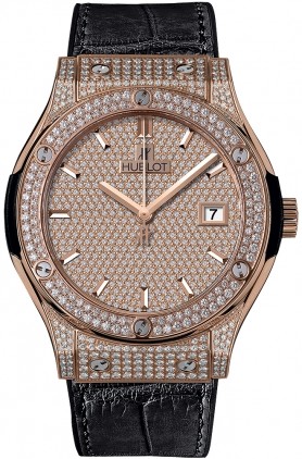 Hublot Classic Fusion 18K King Gold Diamond Automatic Men's Watch 542.OX.9010.LR.1704