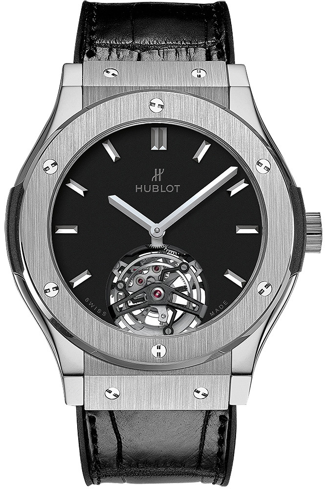 Hublot Classic Fusion Tourbillon 45mm Dial Black Hand Wind Men's Watch 505.NX.1170.LR