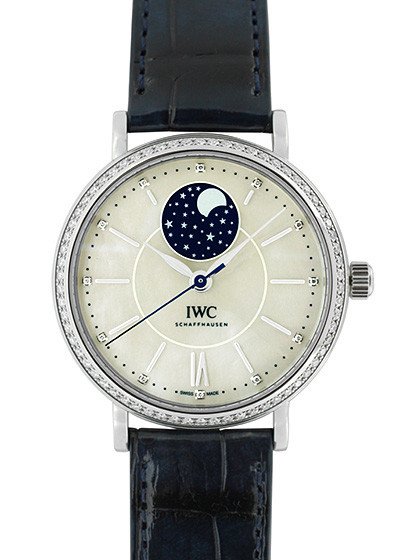 IWC Portofino Mother of Pearl Moonphase Diamond Automatic Unisex Watch 4590-01 IW459001