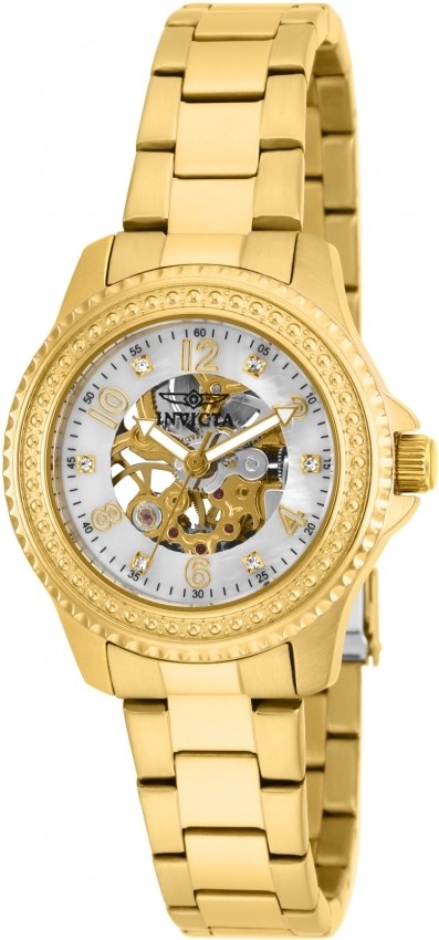 Invicta Angel Automatic Crystal White Dial Ladies Watch 16704