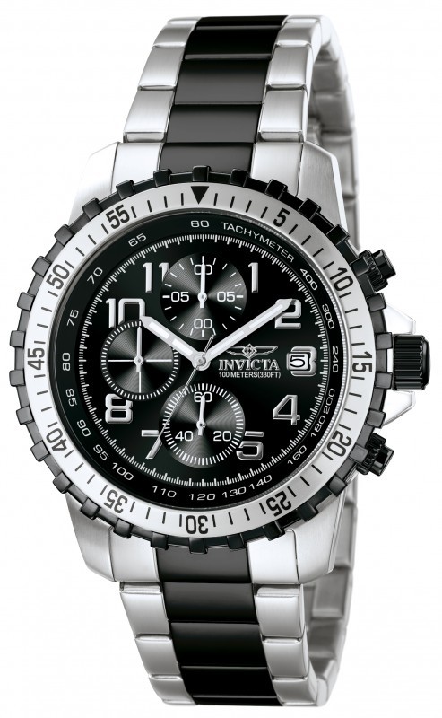 Invicta Specialty Chronograph Black Dial Two-tone Men's Watch 6398