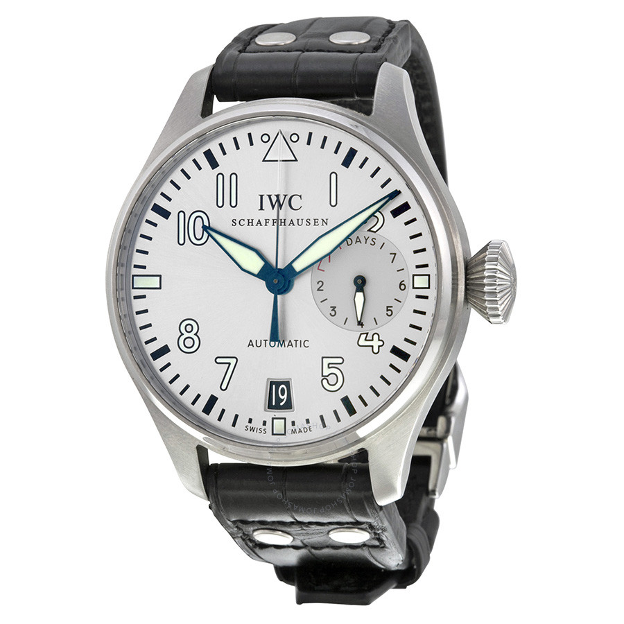 IWC Pilot Father  Automatic Silver Dial Black Leather Men's Watch 5009-06 IW500906