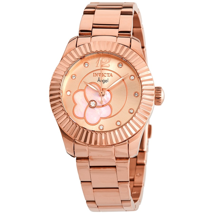 Invicta Angel Crystal Rose Gold Dial Ladies Watch 27443