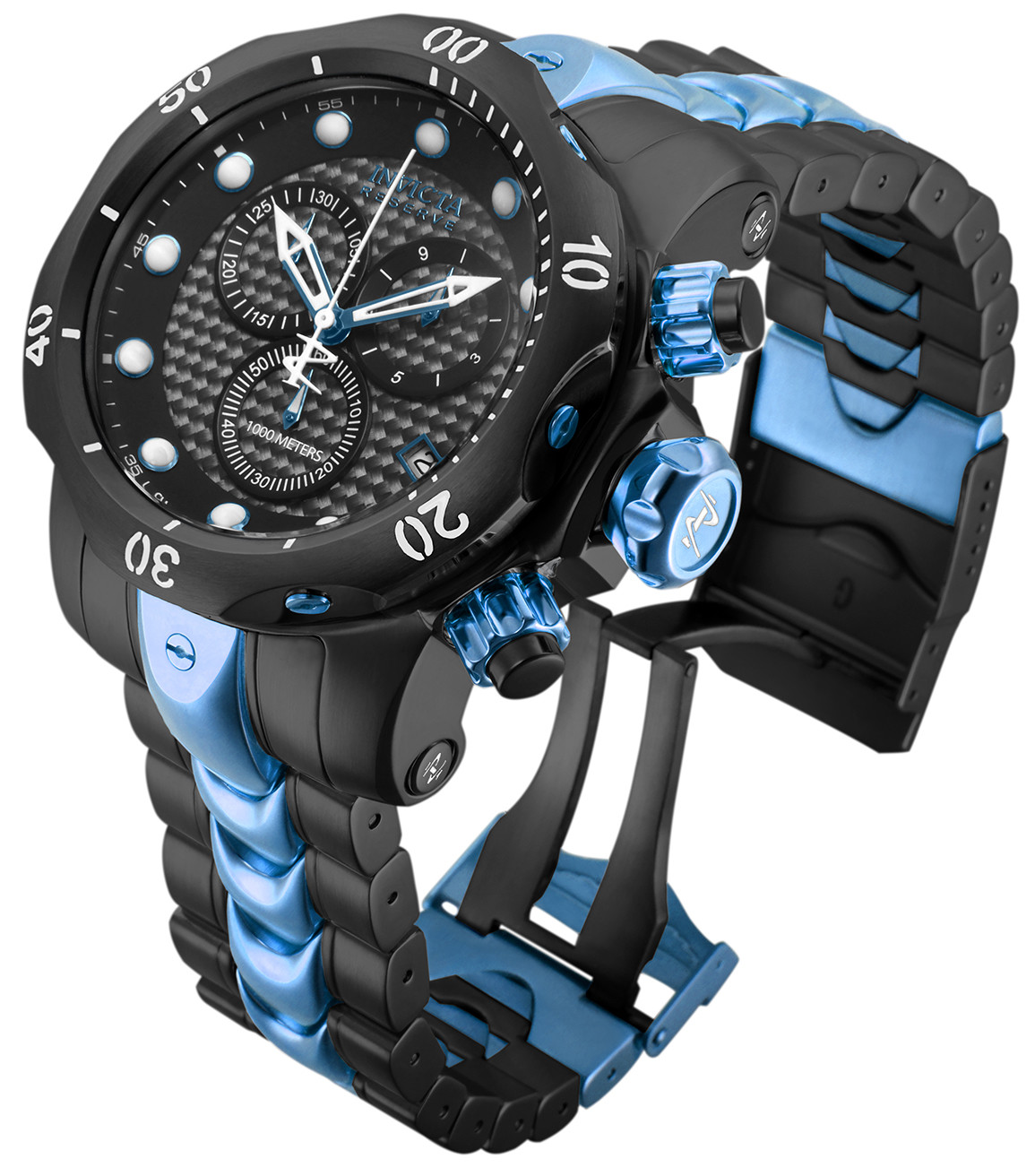 Invicta Venom Chronograph Black Carbon Fiber Dial Two-tone Men's Watch 15461