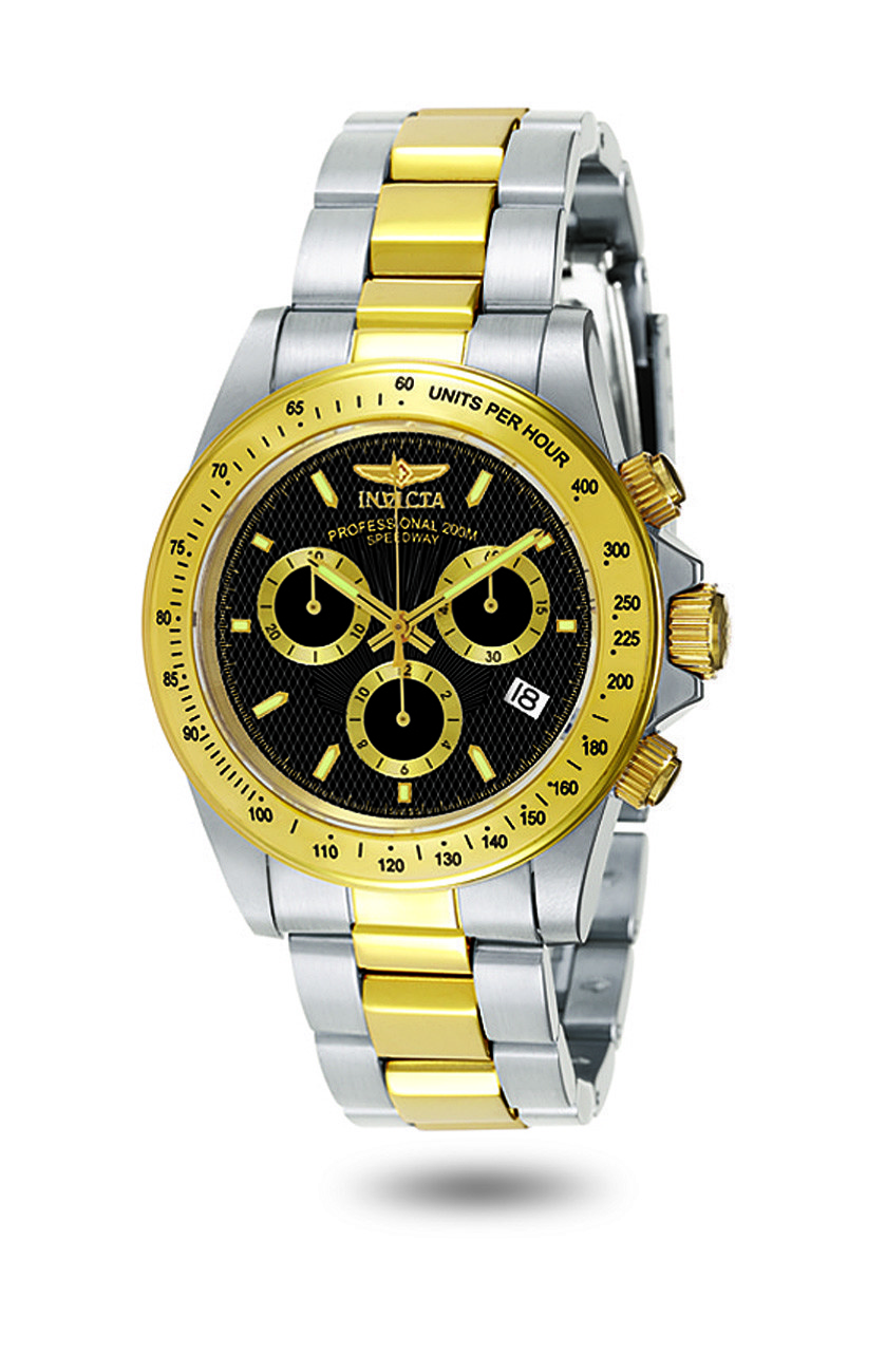 Invicta Speedway Chronograph Black Dial Two-tone Men's Watch 7028