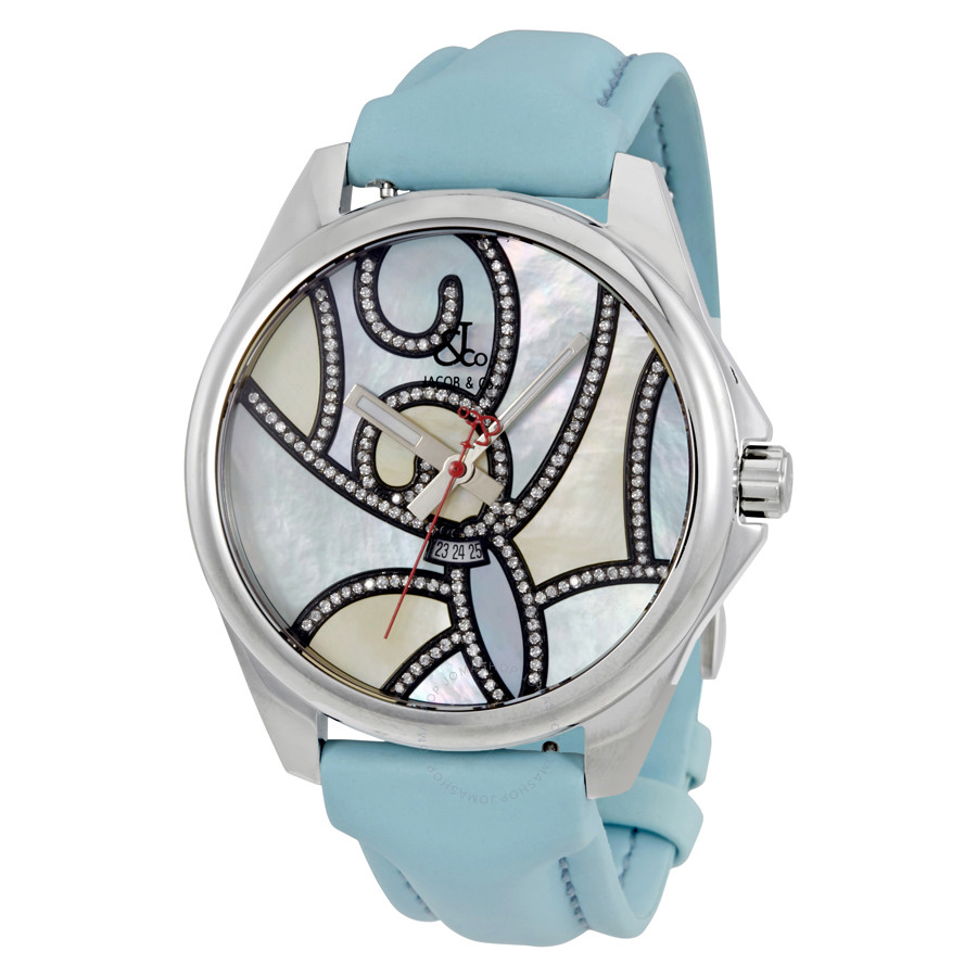 Jacob & Co. Jacob and Co. One Time Zone Mother of Pearl Diamond Dial Ladies Watch JC-TZ21