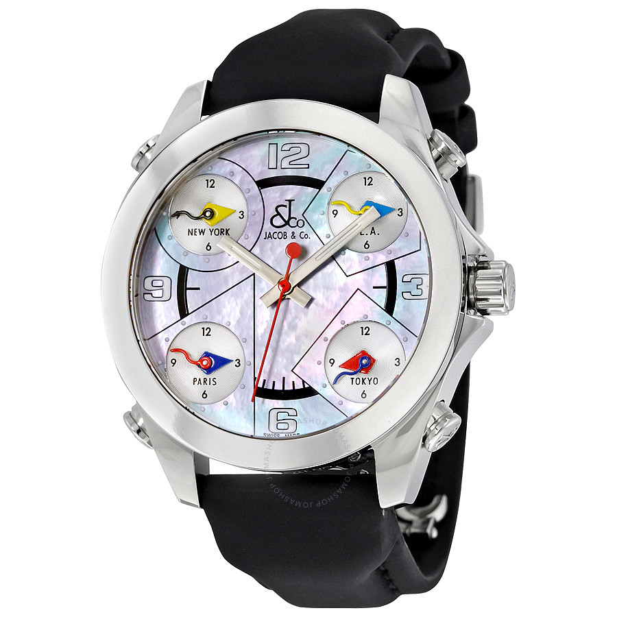 Jacob & Co. Jacob and Co. Five Time Zones Mother of Pearl Dial Unisex Watch JCM-15