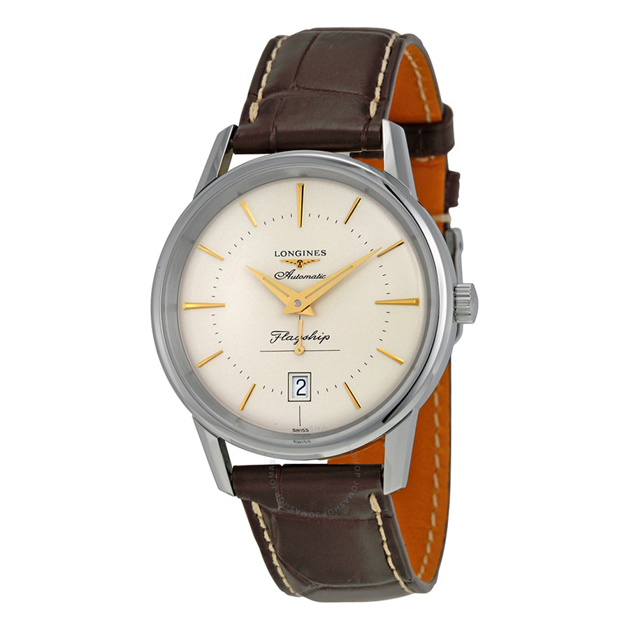 Longines Heritage Flagship Automatic Silver Dial Brown Leather Men's Watch L47954782 L4.795.4.78.2