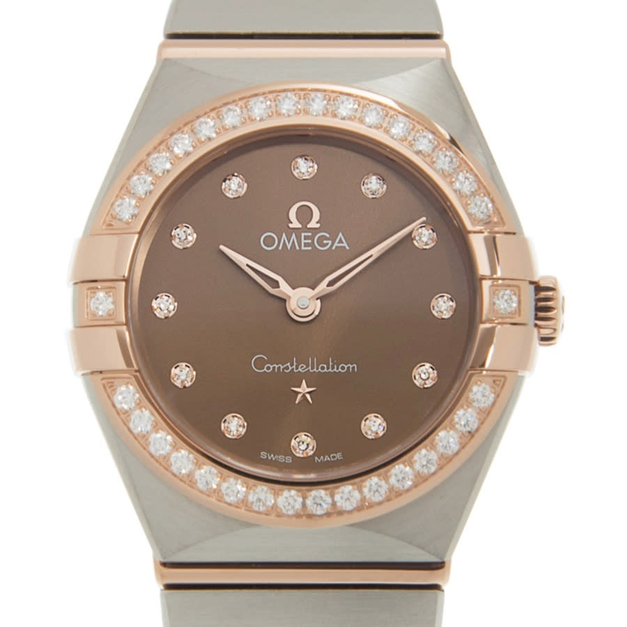 Omega Constellation Manhattan Quartz Diamond Brown Dial Ladies Watch 131.25.25.60.63.001