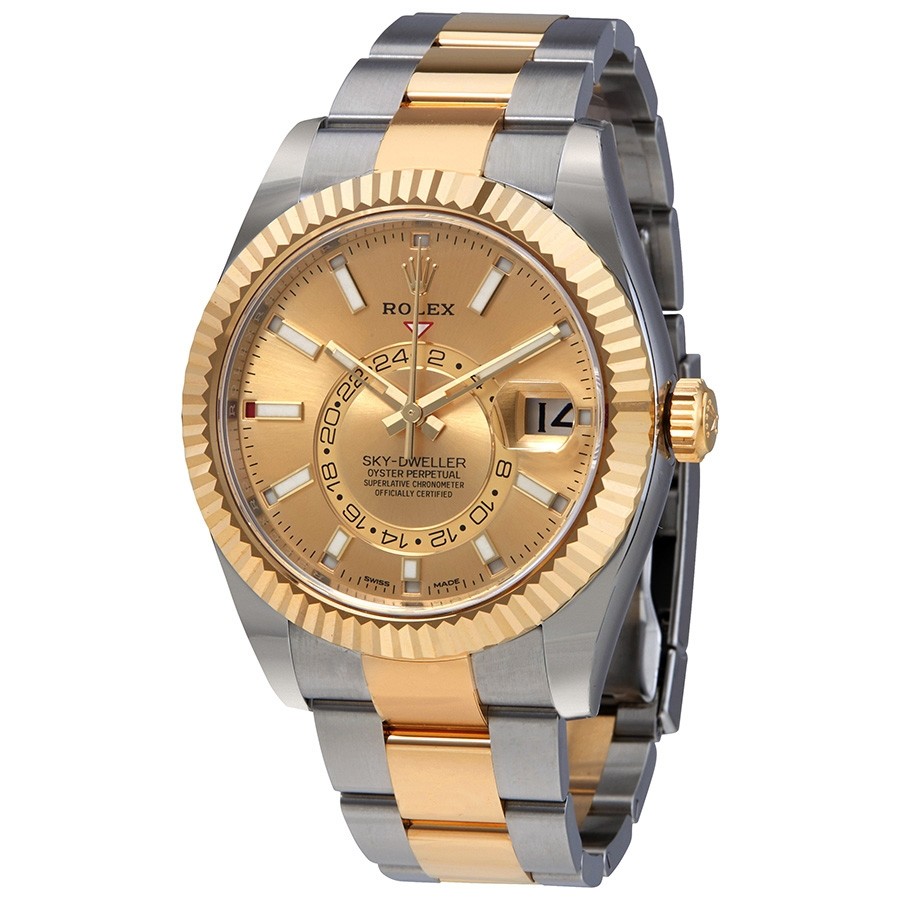 Rolex Pre-owned  Oyster Perpetual Sky-Dweller Champagne Dial Automatic Men's Watch 326933CSO (Pre-own)