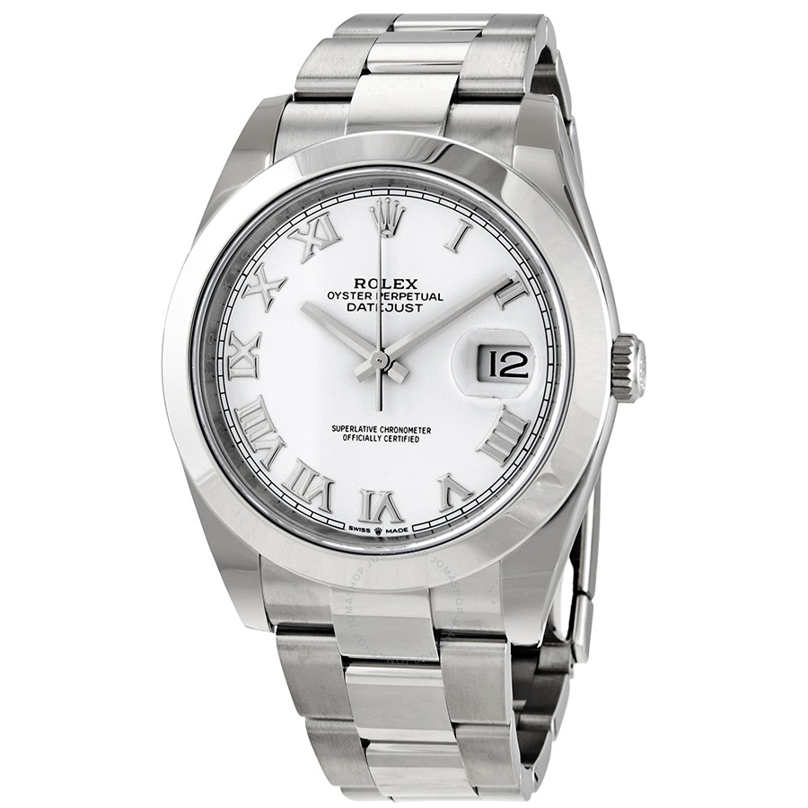 Rolex Datejust 41 White Dial Automatic Men's Oyster Watch 126300WSO 126300WRO