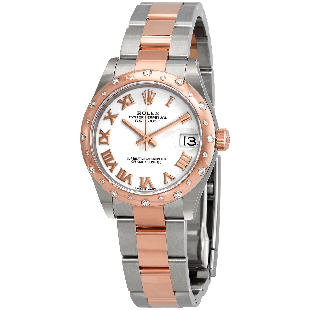 Rolex Datejust 31 White Dial Automatic Ladies Steel and 18kt Everose Gold Oyster Watch 278341WRO