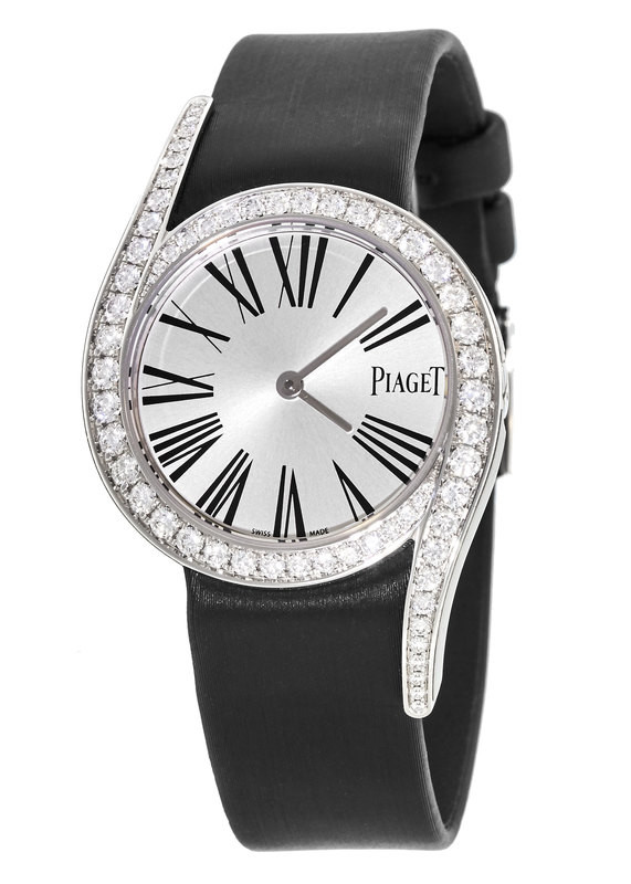 Piaget Limelight Gala Silver Diamond Dial Satin Ladies Watch G0A38160