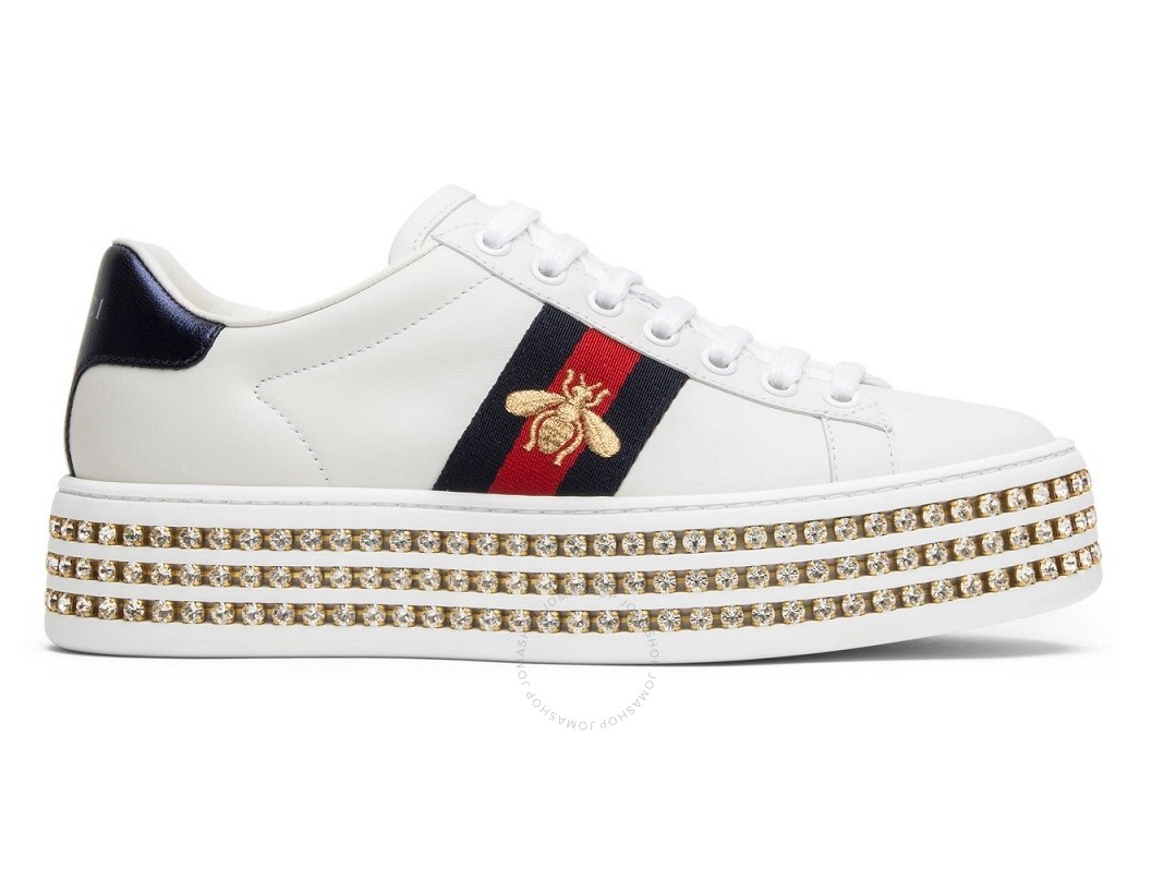 Gucci Ace Sneaker With Crystals 505995 DOPE0 9095