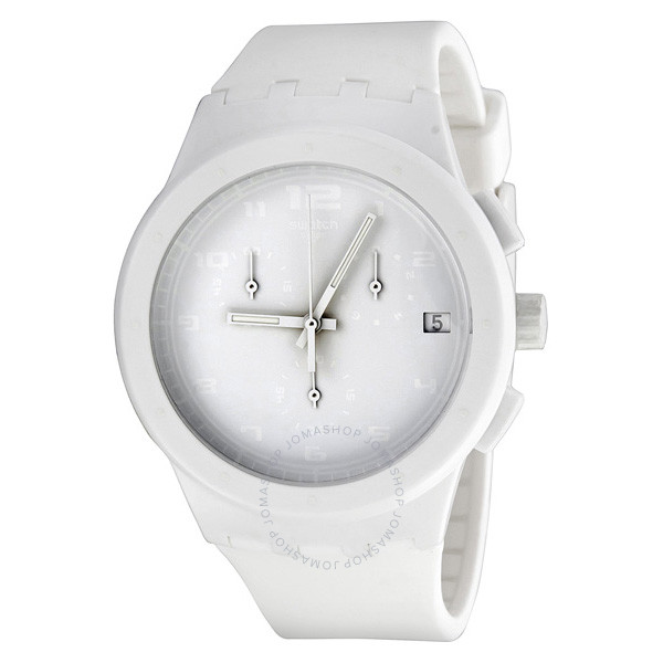Swatch Originals Basic White Chronograph White Silicone Unisex Watch SUSW400